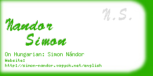 nandor simon business card